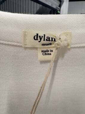 Dylan Polo Womens S White Preppy Collared Short Sleeve Cotton Knit Casual